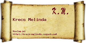 Krecs Melinda névjegykártya